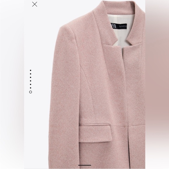 Zara Pink lapel Frock Coat Size S - Picture 6 of 12